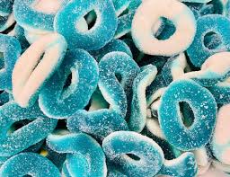 Blue Raspberry Rings 100g
