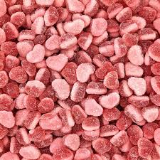 Fizzy Strawberry Hearts 100g